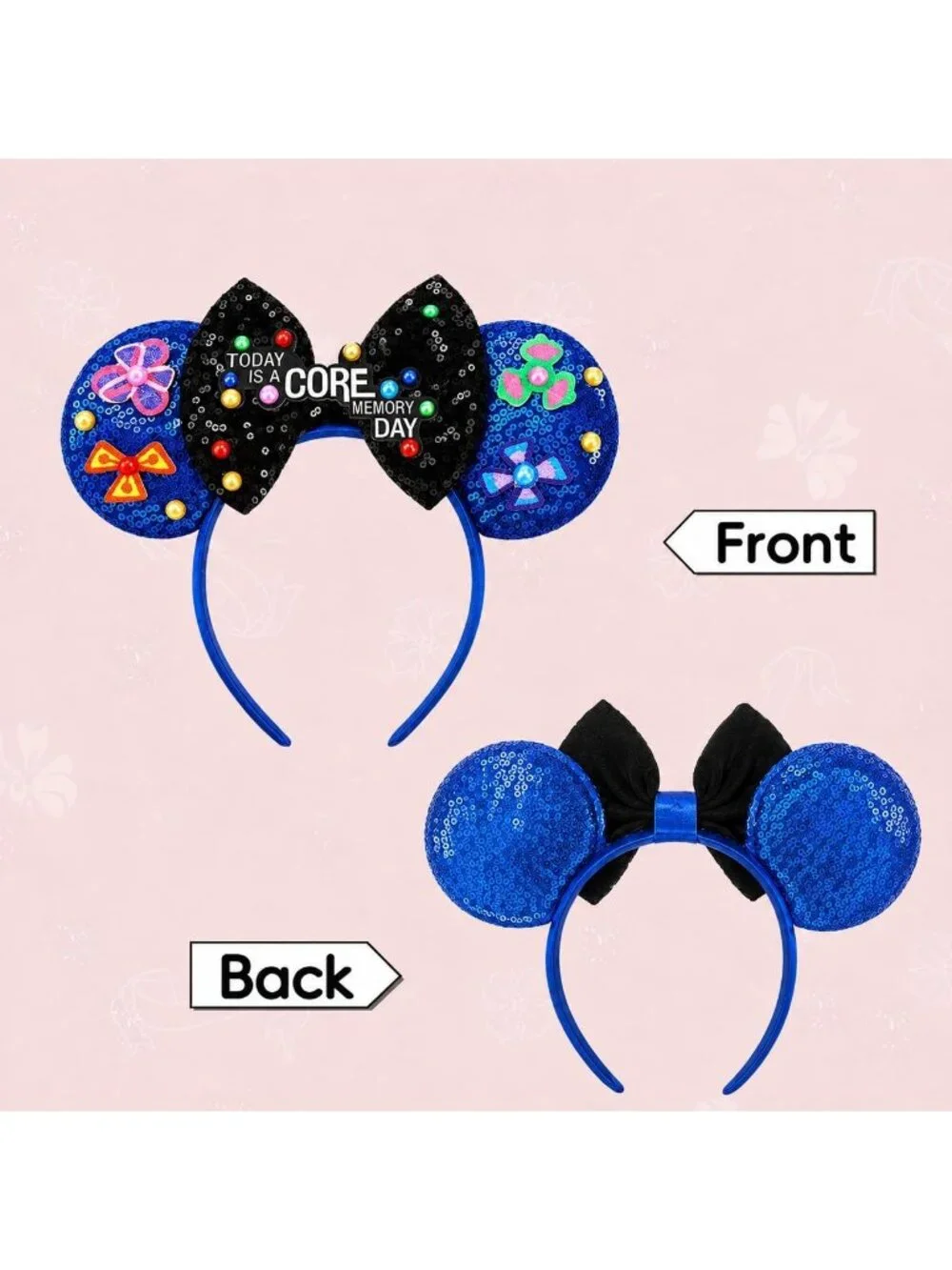 Women Black Blue Cartoon Mickey Mouse Costume Headband For Cosplay